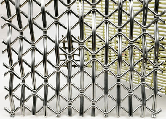 Połączenie prętów sprężynowych, tkana siatka techniczna, architektoniczna siatka druciana, nieregularny design
