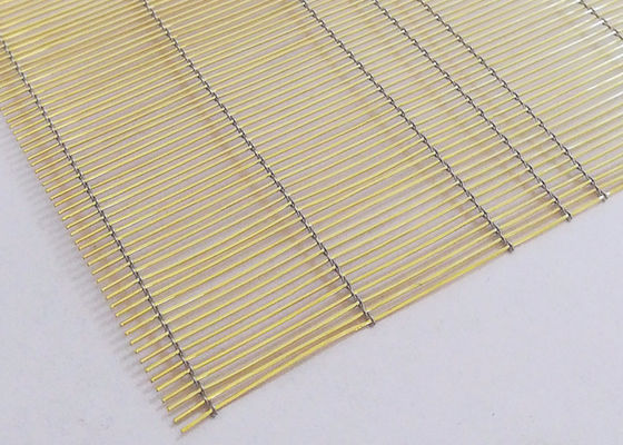 Architektoniczna mosiężna siatka druciana do szkła laminowanego, kolor złoty