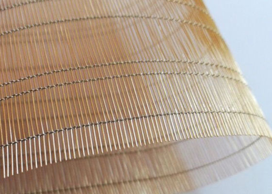 Recycled Bronze Color 70% szklana laminowana siatka druciana Art Copper Tkane