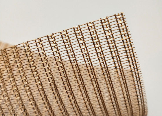 0,6 mm szklana laminowana siatka druciana Dekoracyjna połysk brązowa miedź Trzy płaskie