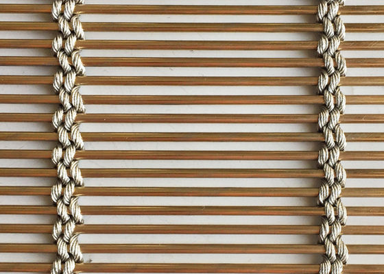 Złoty kolorowy drut kablowy Pvd Architectural Metal Mesh Screen o szerokości 6 m