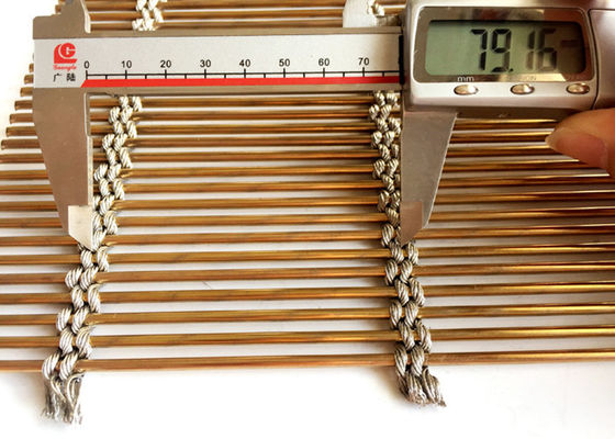 Złoty kolorowy drut kablowy Pvd Architectural Metal Mesh Screen o szerokości 6 m