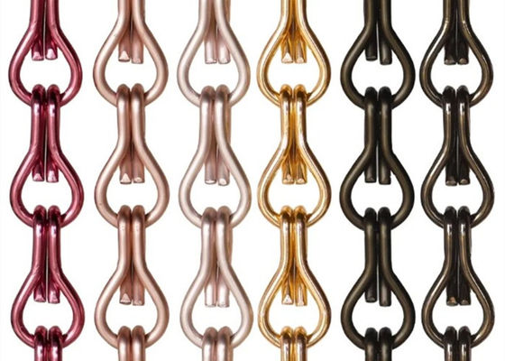 Brązowe 1,5 mm lekkie aluminiowe łańcuchy moskitiery Dekoracyjne różne kolory