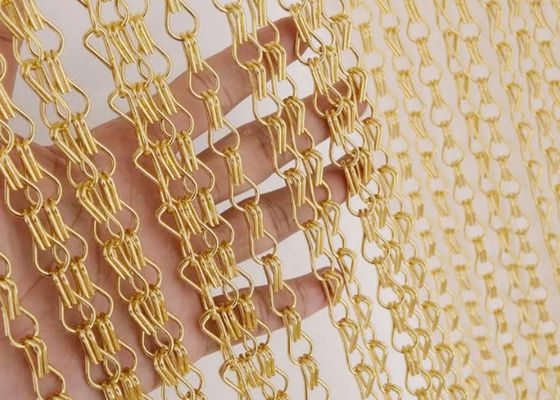 Architektoniczna anodowana 1,5 mm metalowa kurtyna z ogniwami łańcucha Antirust