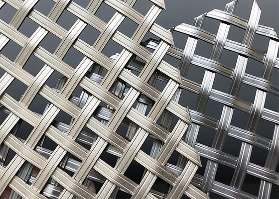 Polerowanie płóciennego splotu architektonicznego ze stali nierdzewnej Długość siatki 30m