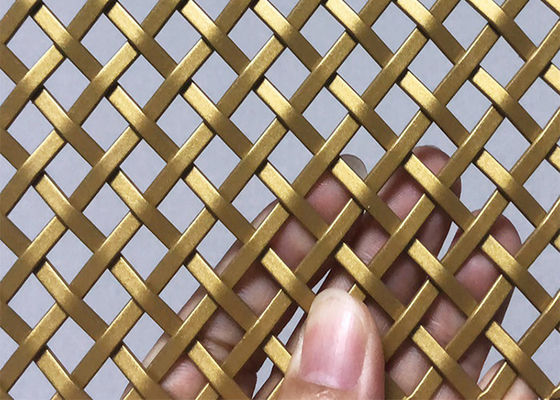 Metalowa siatka architektoniczna w kolorze złotym ze stali nierdzewnej o szerokości 0,5 m-2,0 m