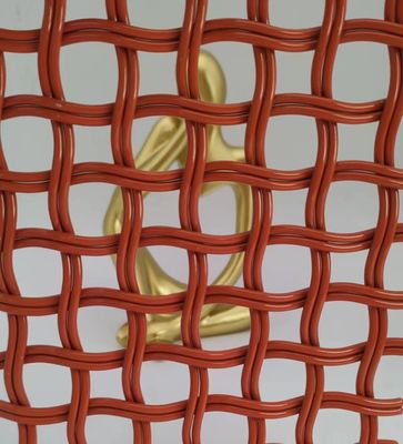 Pomarańczowa 5 mm Architektoniczna sieć drutu ze stali nierdzewnej Szerokość 0,6m-2,4m