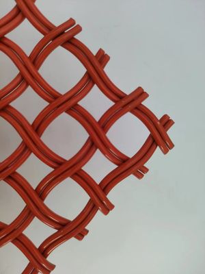 Pomarańczowa 5 mm Architektoniczna sieć drutu ze stali nierdzewnej Szerokość 0,6m-2,4m