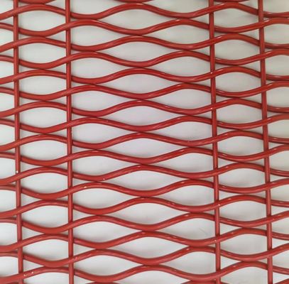 ISO9001 Architektoniczne Woven Metal Mesh Czerwony Dekoracyjny Do Podzielnika Pokoju