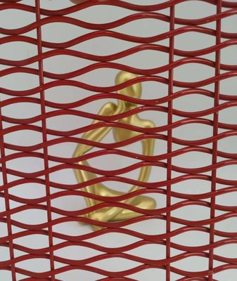 ISO9001 Architektoniczne Woven Metal Mesh Czerwony Dekoracyjny Do Podzielnika Pokoju