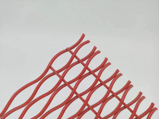 ISO9001 Architektoniczne Woven Metal Mesh Czerwony Dekoracyjny Do Podzielnika Pokoju
