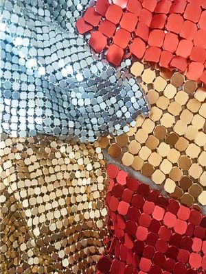 Zestaw z metalowej siatki łańcuchowej zasłona srebrne sekwence SGS materiał tkanin prosty