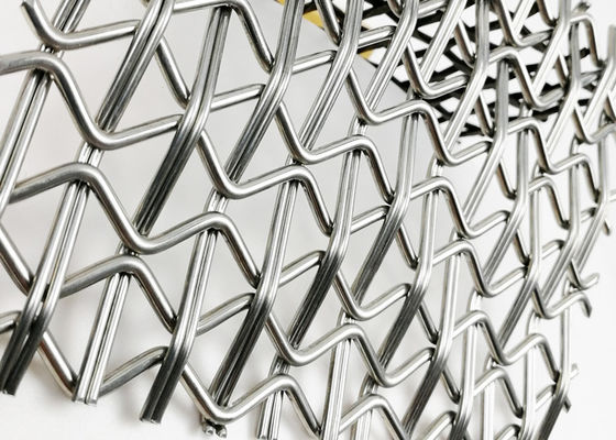 Połączenie prętów sprężynowych, tkana siatka techniczna, architektoniczna siatka druciana, nieregularny design