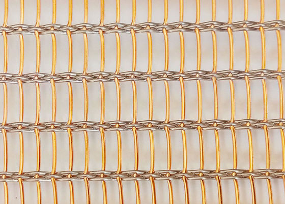 SHUOLONG SS304 Szklana laminowana siatka druciana Eco Woven Miedziana okładzina ścienna