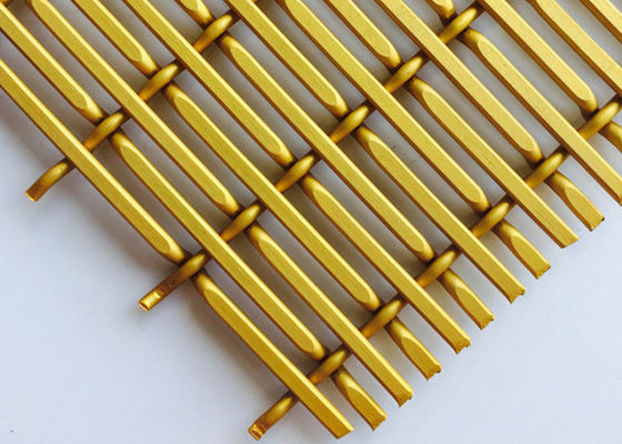 Złote aluminiowe anodowane dekoracyjne tkane siatki druciane XY 6010