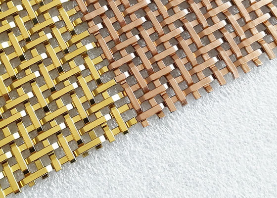 3,6 mm PVD Dekoracyjne metalowe panele siatkowe Zwykła tkana stal nierdzewna