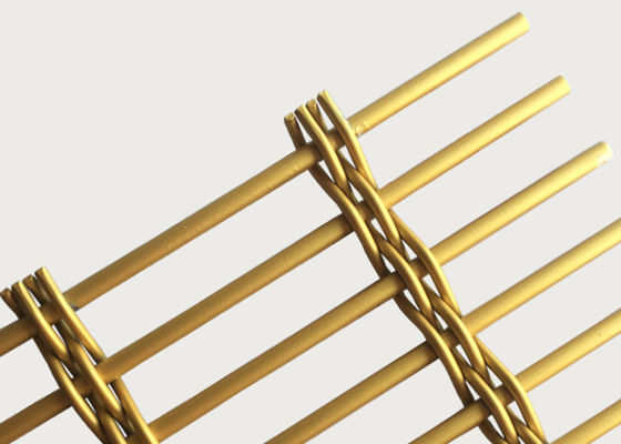SGS Złota tkana metalowa siatka druciana ze stali nierdzewnej 2 × 4m