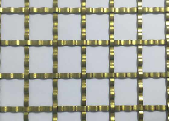 ISO9000 Square Hole Mesh Złota karbowana metalowa siatka przeciwpożarowa