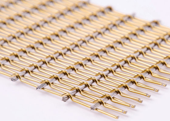 Dekoracja szklana laminowana elastyczna tkanina z siatki metalowej 4,5 mm SGS do hali windy