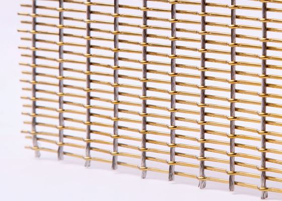Dekoracja szklana laminowana elastyczna tkanina z siatki metalowej 4,5 mm SGS do hali windy