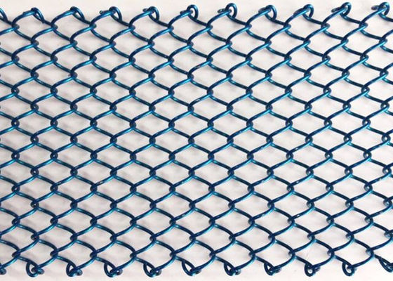 26ft Blue Metal Coil Drapery Eco Fireplace Screen Curtain Malowanie natryskowe