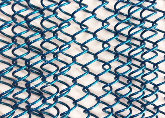 26ft Blue Metal Coil Drapery Eco Fireplace Screen Curtain Malowanie natryskowe