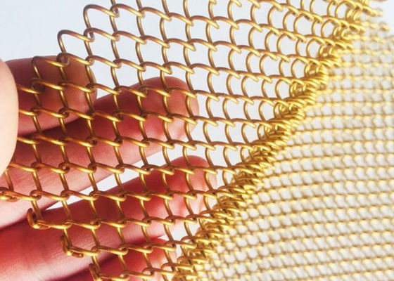 Elastyczny wystrój domu Metalowa cewka Draperia 13ft złota siatka kurtyna