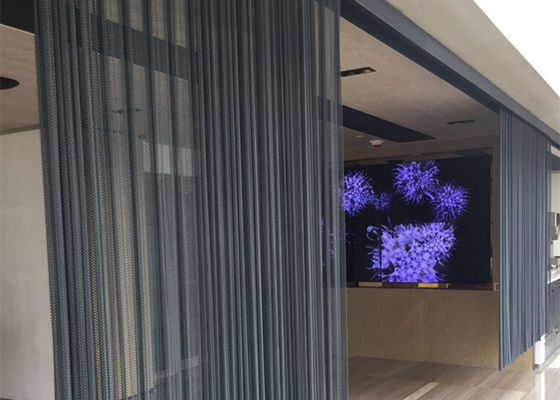 Szary metal architektoniczny 10m kominek z siatki drucianej Kurtyna ze stopu aluminium