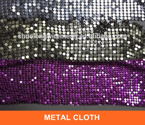 4mm Dia Woven Aluminium Metal Sequin Fabric przeciwzużyciowe Decor Partition Elewacje