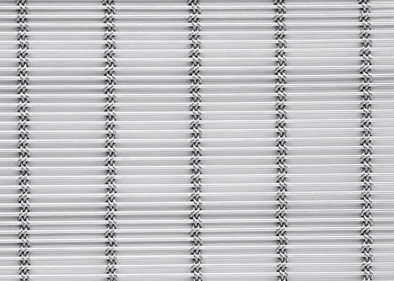 6m X 120m Architektoniczna kurtyna siatkowa ze stali nierdzewnej Naturalny kolor Tkana fasada z metalowej tkaniny