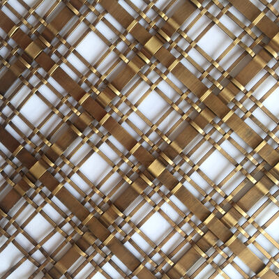Siatka dekoracyjna tkana z mieszanych pasków 3mm i 10mm, 7,8 kg/m² panel